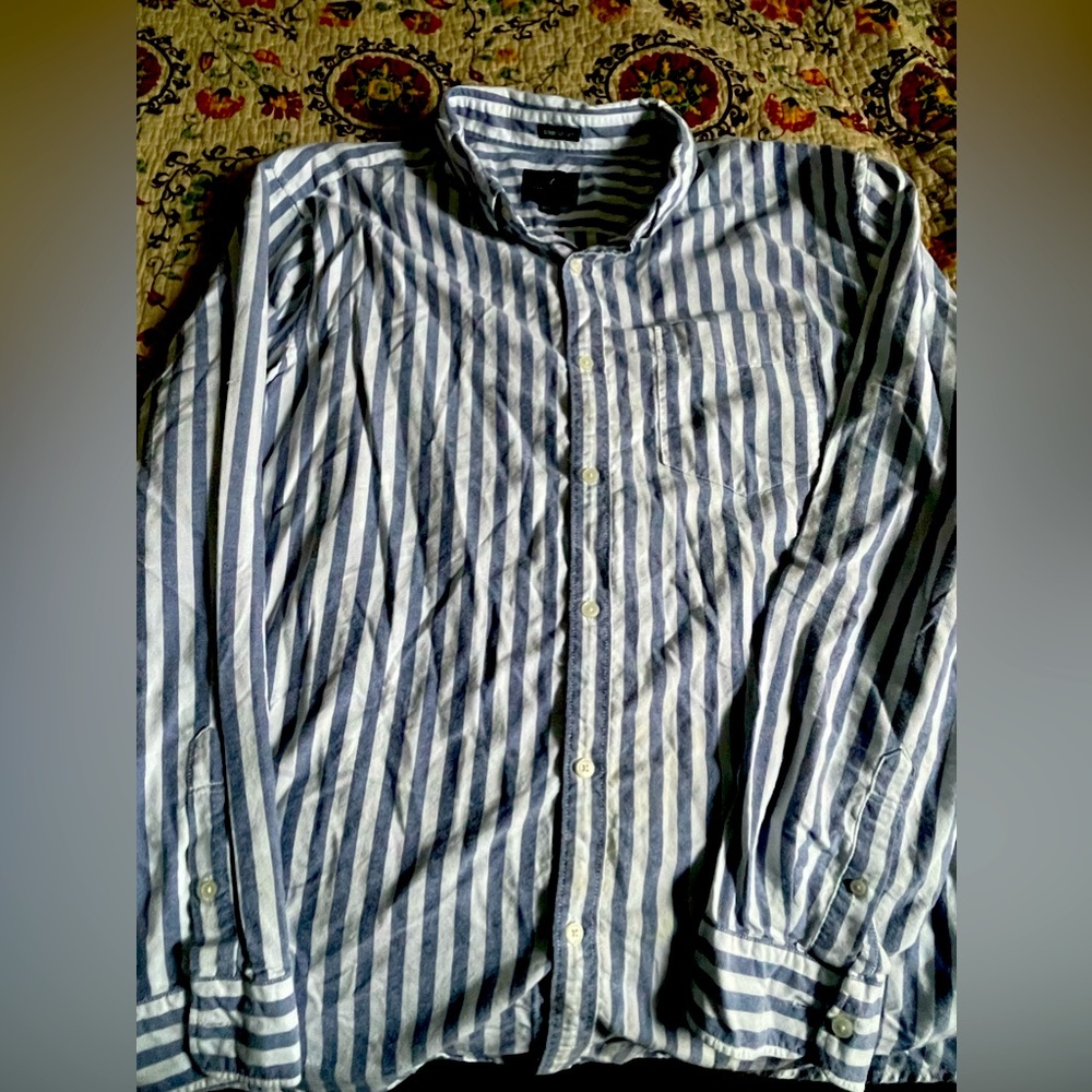 American Eagle Striped Button Down Shirt